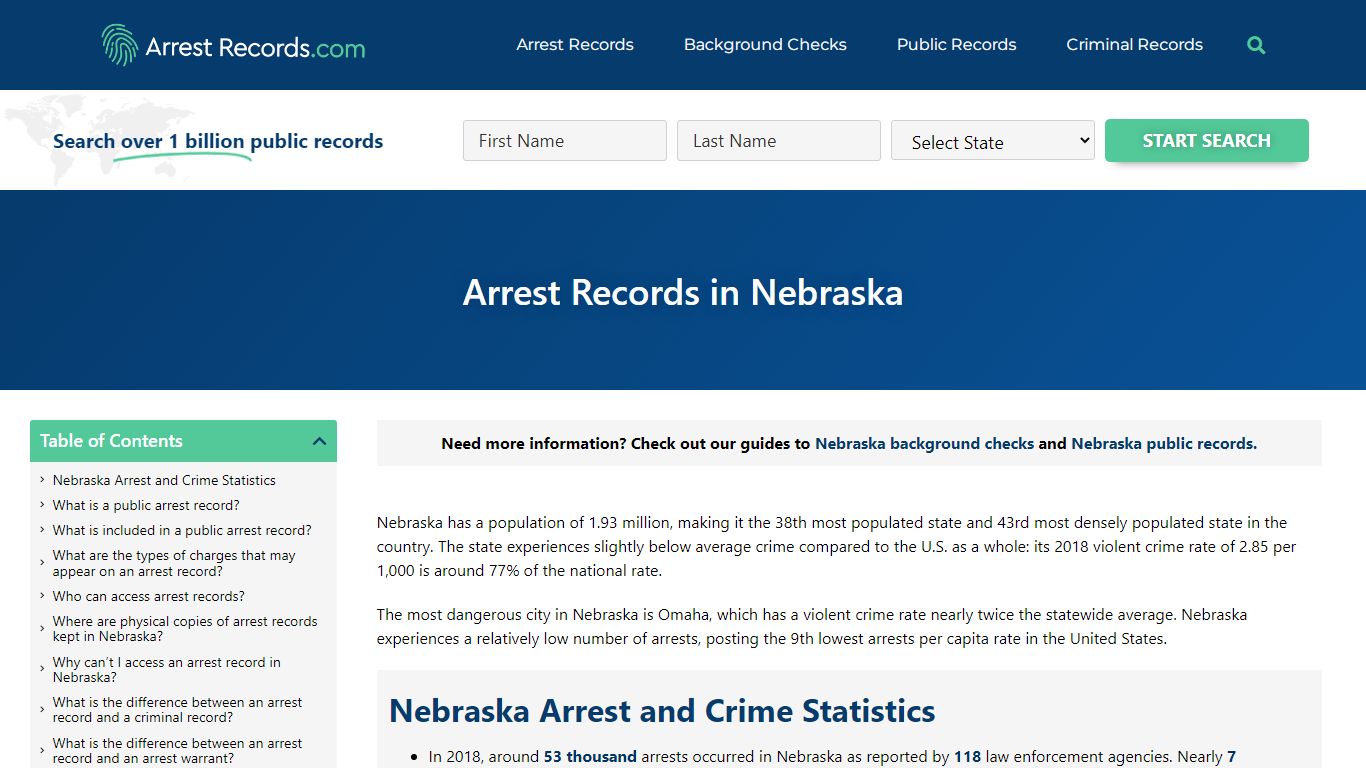 Nebraska Arrests Records - Criminal, Warrant and ...